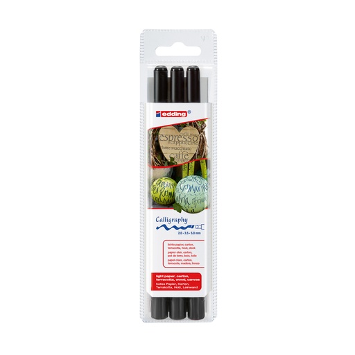 MARCADORES CALIGRAFICOS 3 PUNTOS NEGRO EDDING