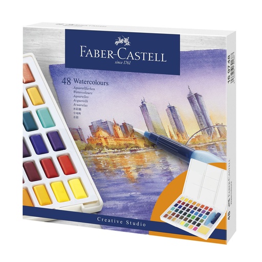 ACUARELAS EN PASTILLA 48 COL. FABER CASTELL