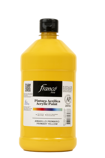 [18204] PINTURA ACRILICA 1 L. 010 AMARILLO PRIMARIO FRANCO ARTE (6)