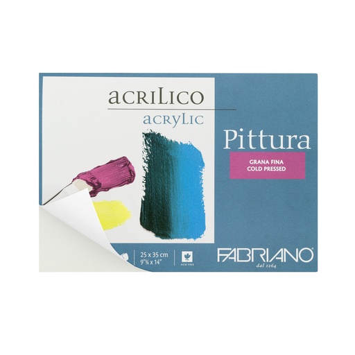 BLOCK ACRILICO 9 3/4 PLG. X 14 PLG. 400 G. 10 H. FABRIANO