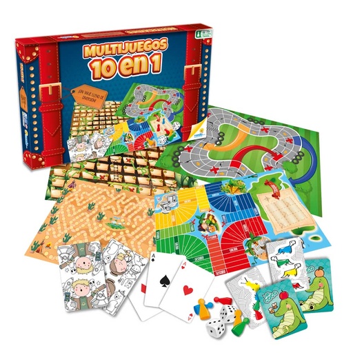 JUEGO DE MESA MULTIJUEGOS 10 EN 1 RONDA