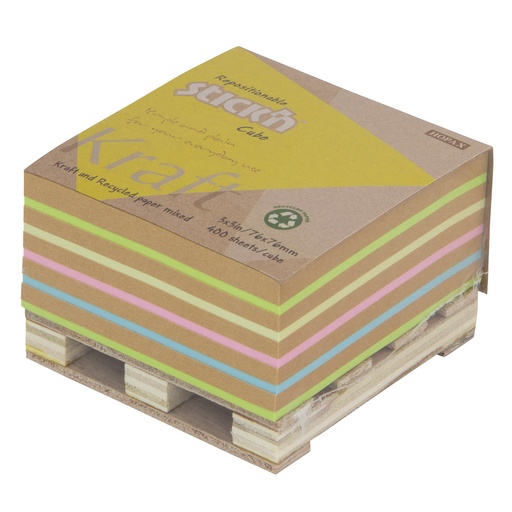 BLOCK ADHESIVO 3 PLG. X 3 PLG. 400 H. KRAFT STICKN