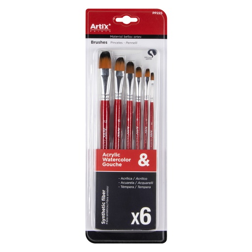 PINCELES PP 225 SINTETICO LENGUA DE GATO 6 U. ARTIX