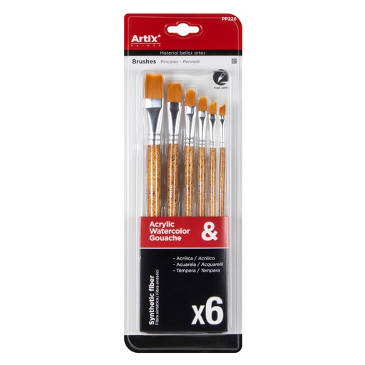 PINCELES PP 226 SINTETICO MIXTOS 6 U. ARTIX