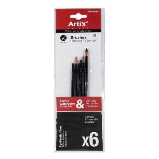 PINCELES PP 388-01 6 U. ARTIX