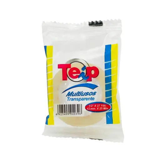 CINTA ADHESIVA TRANSPARENTE 1/2 PLG. X 27 YDS. TEIP