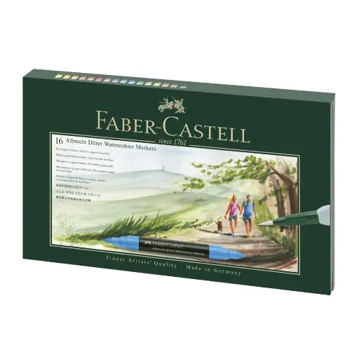 MARCADORES PUNTA PINCEL ACUARELABLES 16 COL. FABER CASTELL