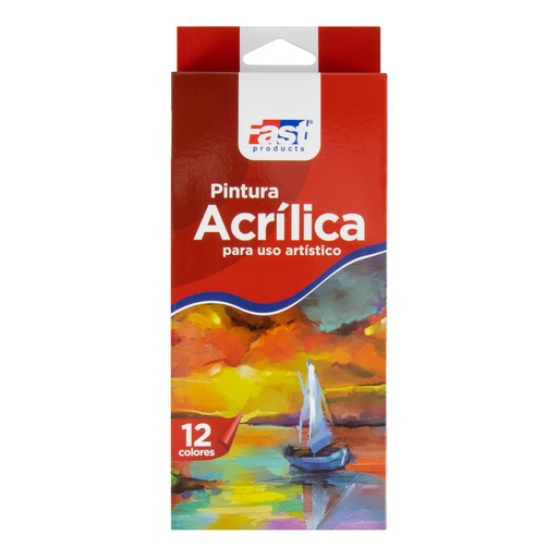 PINTURA ACRILICA EN TUBO 12 COL. FAST