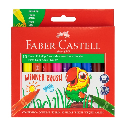 MARCADORES PUNTA PINCEL 10 COL. FABER CASTELL