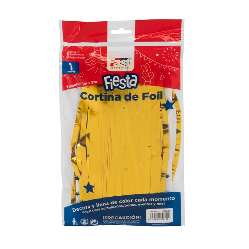 CORTINA DE FIESTA METALICA 1 M. X 2 M. DORADO FAST