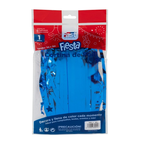 CORTINA DE FIESTA METALICA 1 M. X 2 M. AZUL FAST