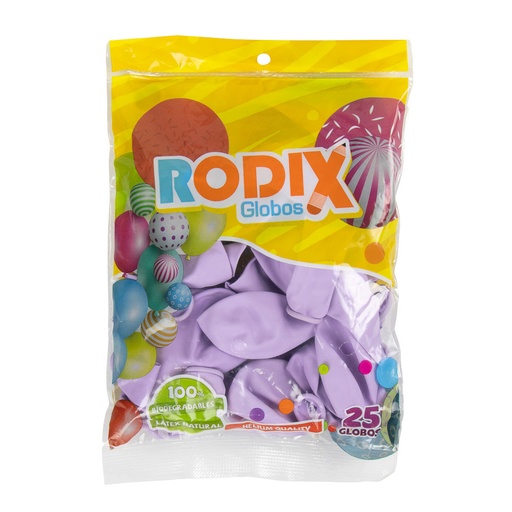 GLOBOS 25 U. LAVANDA PASTEL  RODIX