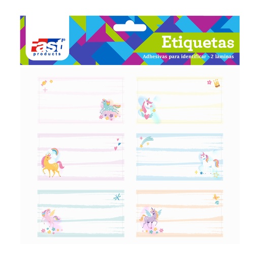 ETIQUETAS ESCOLARES POSTRES 12 U. FAST