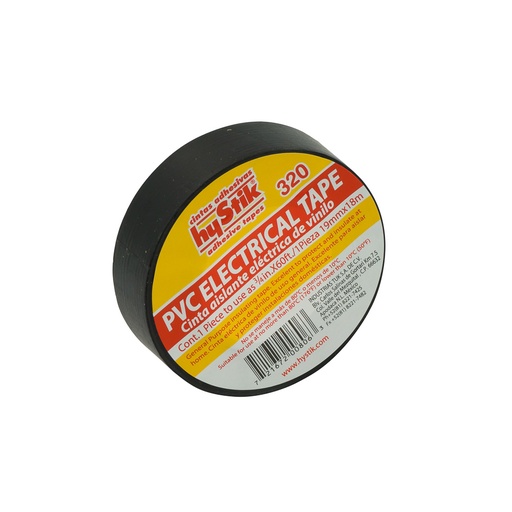 CINTA DE AISLAR 19MM. X 18 M. NEGRA HYSTICK