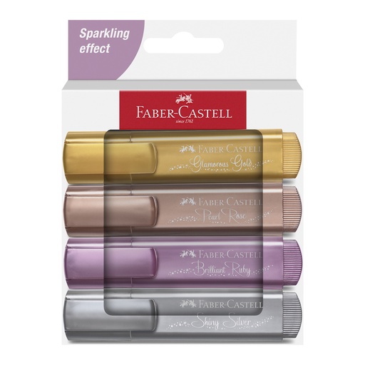 RESALTADORES COLORES METALICOS 4 COL. 254674 FABER CASTELL