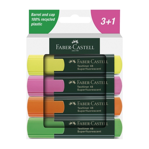RESALTADORES COLORES NEON 4 COL. 254844 FABER CASTELL