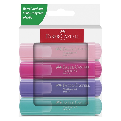 RESALTADORES COLORES PASTEL 4 COL. 254654 FABER CASTELL