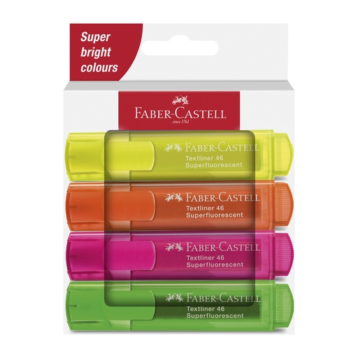 RESALTADORES COLORES NEON 4 COL. 254644 FABER CASTELL