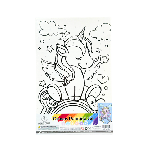 [CVS-012] SET DE PINTURA PINTA POR NUMEROS UNICORNIO 7.5 PLG. X 11 PLG. ANGELS CRAFT