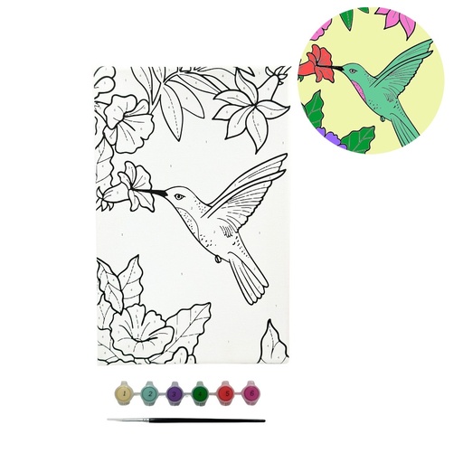 [CVS-036] SET DE PINTURA PINTA POR NUMEROS COLIBRI 7.5 PLG. X 11 PLG. ANGELS CRAFT