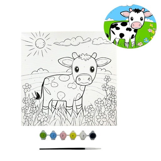 [CVS-038] SET DE PINTURA PINTA POR NUMEROS VACA 11.8 PLG. X 11.8 PLG. ANGELS CRAFT