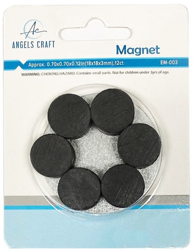 [EM-003] IMANES REDONDOS 1.8 CM. 12 U. ANGELS CRAFT