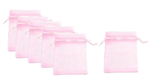 [PCH-014] BOLSAS DE ORGANZA 3 PLG. X 4 PLG. 6 U. ROSADAS ANGELS CRAFT