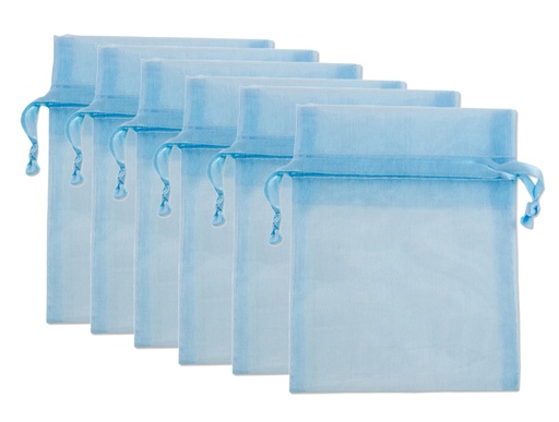 [PCH-015] BOLSAS DE ORGANZA 3 PLG. X 4 PLG. 6 U. CELESTE ANGELS CRAFT