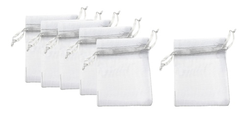 [PCH-017] BOLSAS DE ORGANZA 4 PLG. X 6 PLG. 6 U. PLATEADAS ANGELS CRAFT