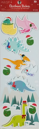 [SF-055] CALCOMANIAS 3D NAVIDEÑAS DINOSAURIOS ANGELS CRAFT