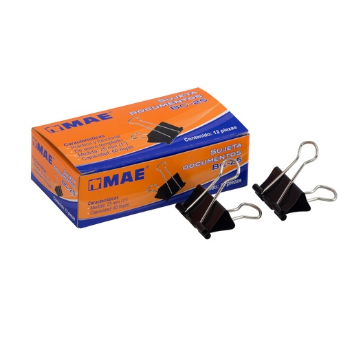 PRENSAPAPELES 25 MM. 12 U. MAE 