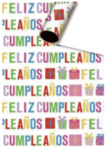[C20280] PAPEL DE REGALO CUMPLEAÑOS 80 G. 50 CM. X 70 CM. C20280 (100*10)
