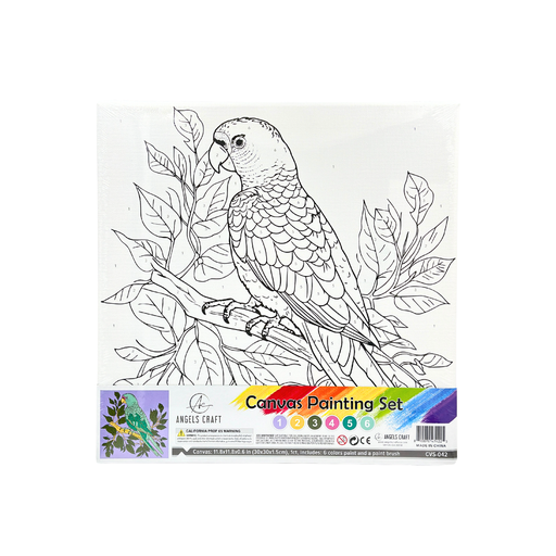 [CVS-042] SET DE PINTURA PINTA POR NUMEROS LORO 11.8 PLG. X 11.8 PLG. ANGELS CRAFT