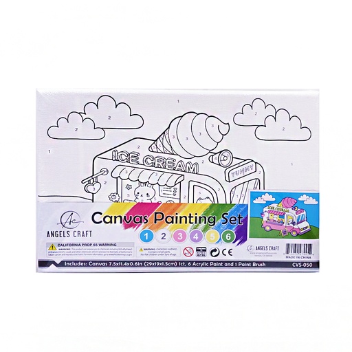[CVS-050] SET DE PINTURA PINTA POR NUMEROS HELADO 7.5 X 11 ANGELS CRAFT