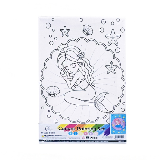 [CVS-051] SET DE PINTURA PINTA POR NUMEROS SIRENA 7.5 X 11 ANGELS CRAFT