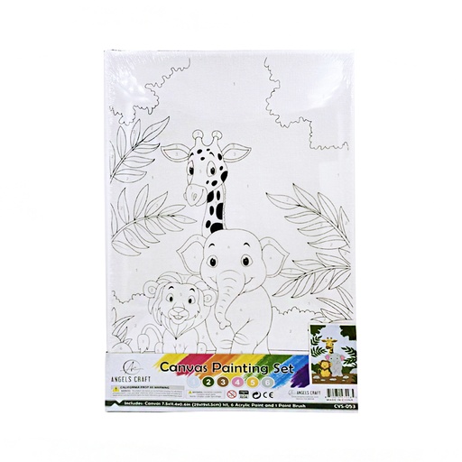 [CVS-053] SET DE PINTURA PINTA POR NUMEROS SAFARI 7.5 PLG. X 11 PLG. ANGELS CRAFT