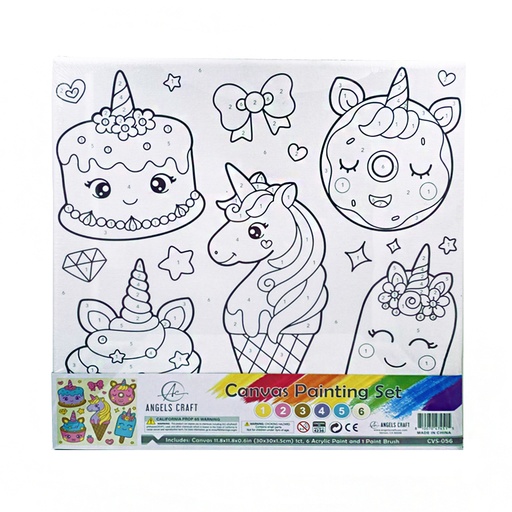 [CVS-056] SET DE PINTURA PINTA POR NUMEROS POSTRE 11.8 PLG. X 11.8 PLG. ANGELS CRAFT