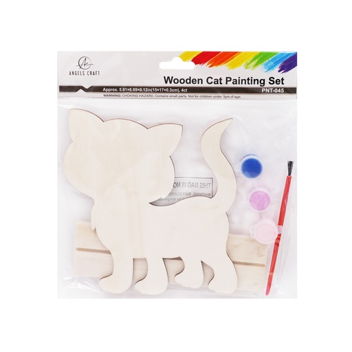 [PNT-045] SET DE PINTURA MADERA GATO ANGELS CRAFT (12*12)