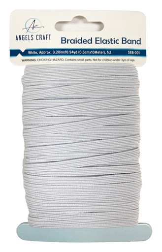 [SEB-001] ELASTICO 0.5 CM. X 10 M. BLANCO ANGELS CRAFT (12*20)