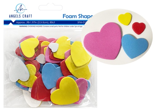 [SFM-010] FIGURAS DE FOAMY CORAZONES 80 U. ANGELS CRAFT (12*20)