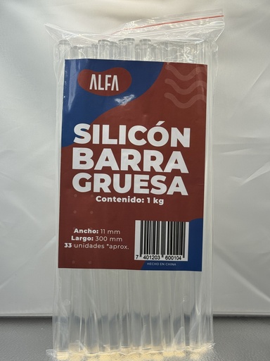 [832002] SILICON EN BARRA 11 MM. GRUESO 1 KG. (33 U APROX.) ALFA (25)