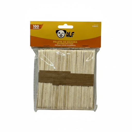 [824001] PALETAS MADERA 100 U. DELGADAS NATURAL ALF (100)