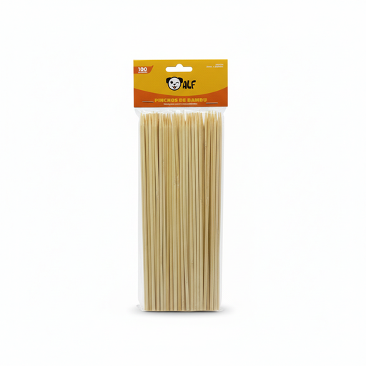 [824006] PINCHOS DE BAMBU 3 MM. X 200 MM. 100 U. NATURAL ALF (100)   