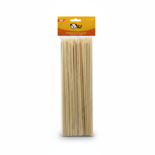 [824007] PINCHOS DE BAMBU 3 MM. X 250 MM. 100 U. NATURAL ALF (100)    
