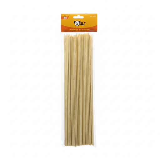 [824008] PINCHOS DE BAMBU 3 MM. X 300 MM. 100 U. NATURAL ALF (100)