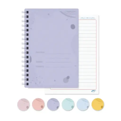 LIBRETA ESPIRAL PLASTICO COL. PASTEL 100 H. LINEAS FAST 